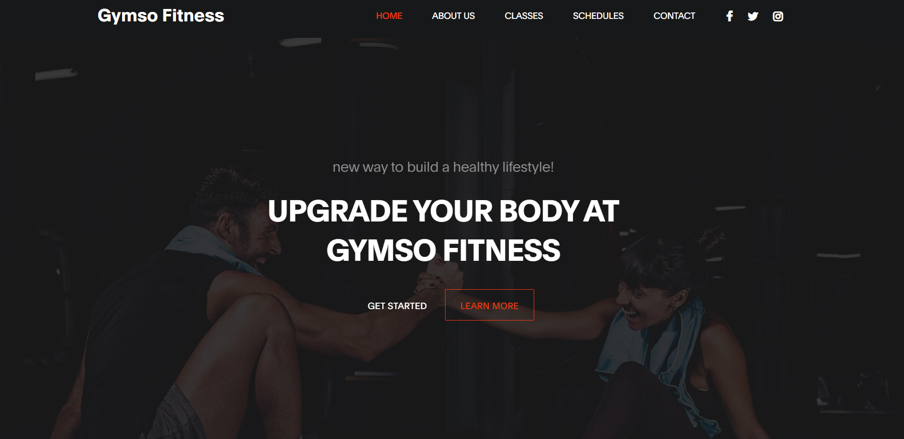 Gymso Fitness Homepage